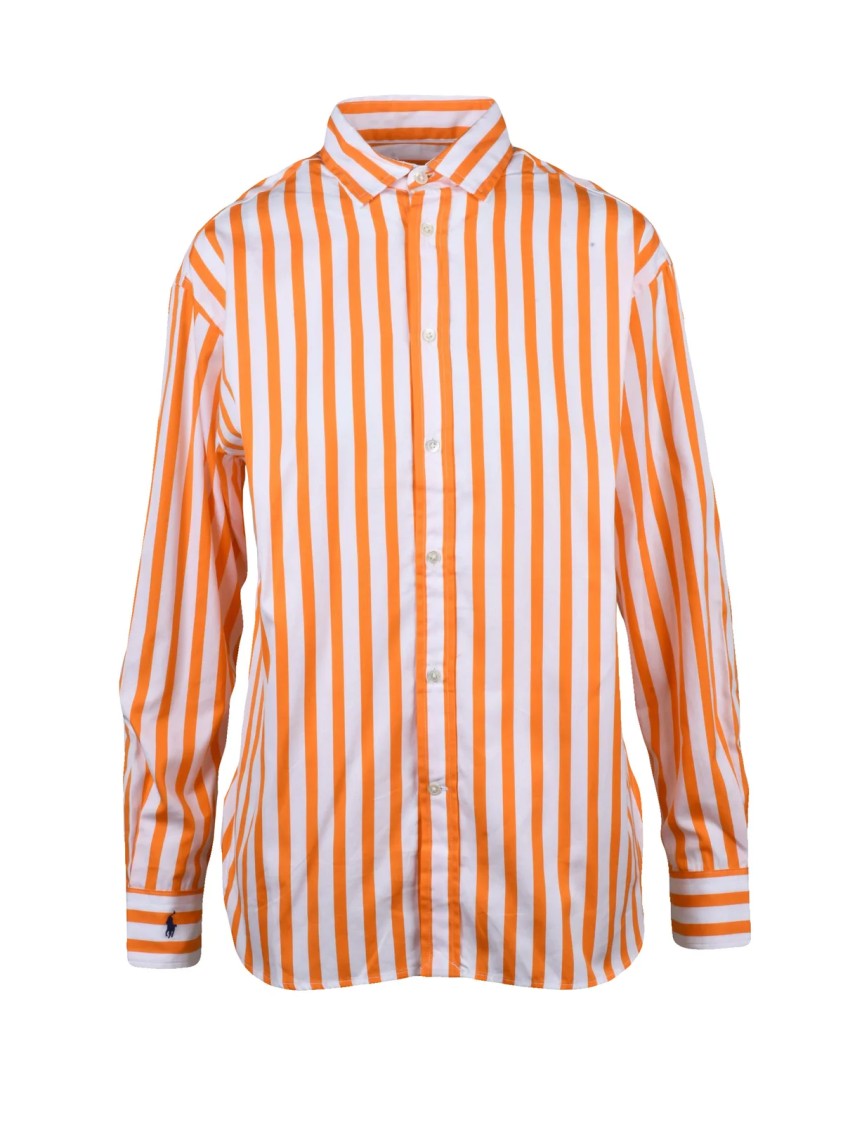 Polo Ralph Lauren Button-Down Cotton Shirt With Striking Vertical Stripes