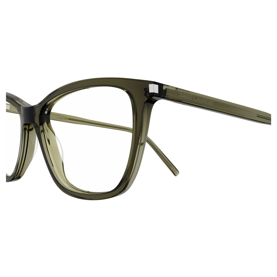 Saint Laurent Sl 259 Translucent Olive Green Acetate Cat-Eye Eyeglasses