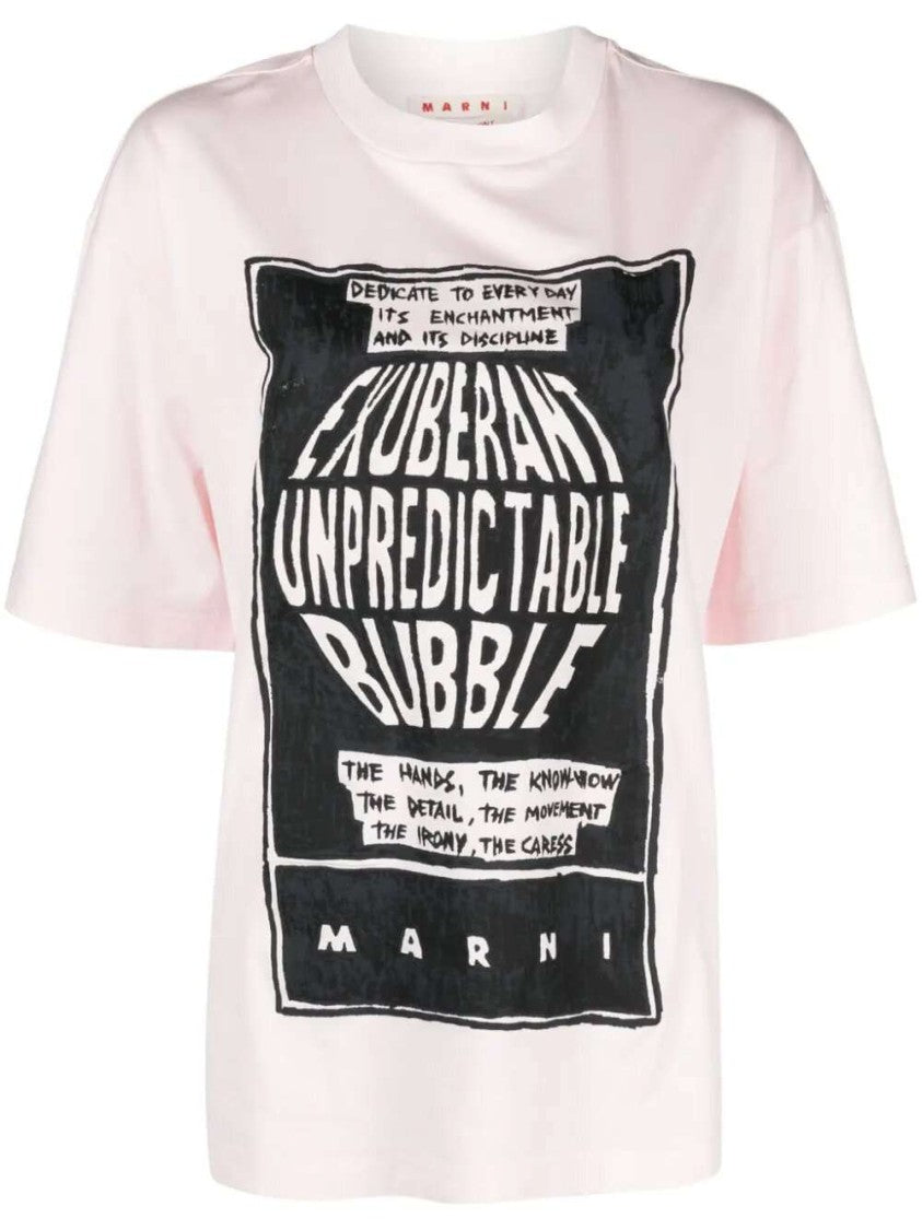 Marni Slogan-Print Cotton T-Shirt