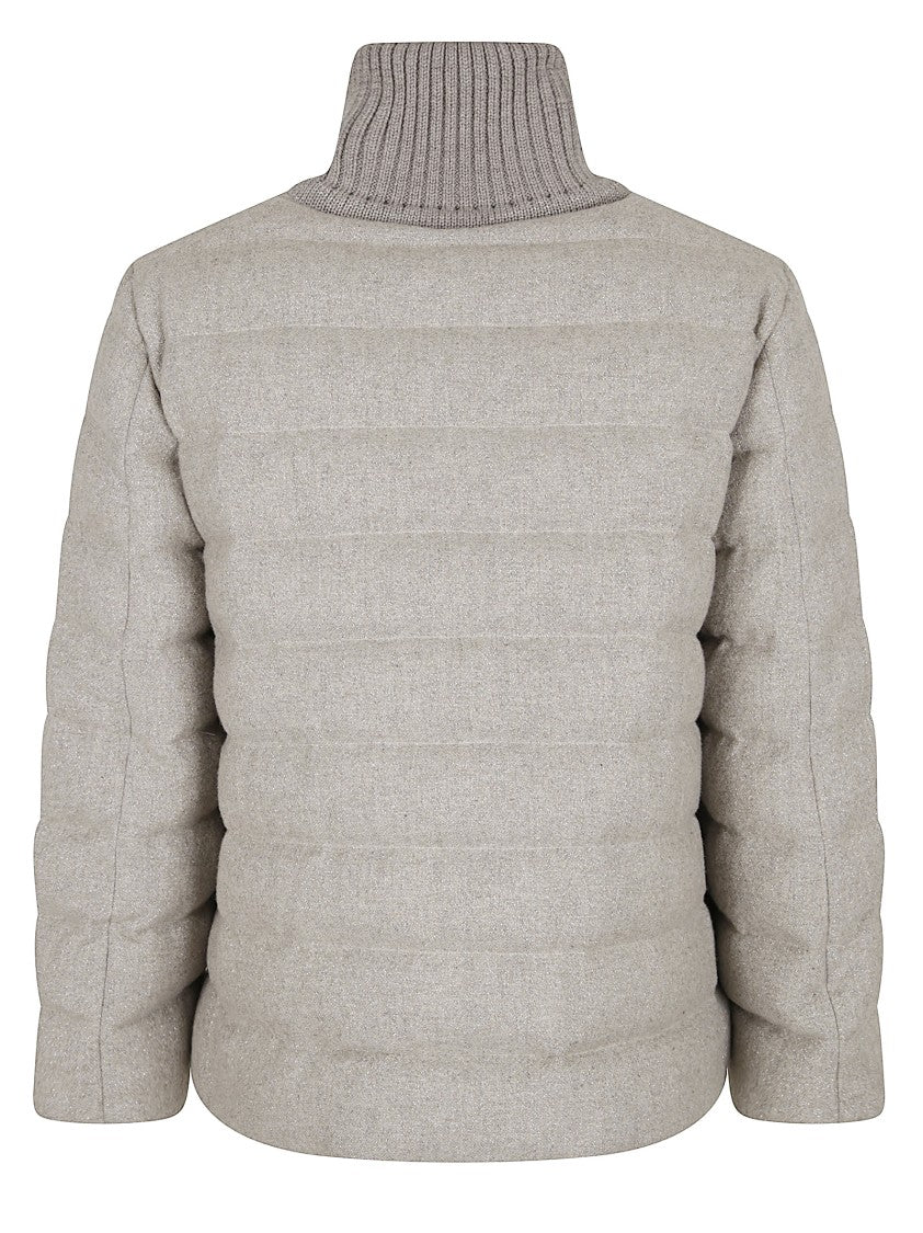 Herno Cashmere And Wool Cape With Removable Sleeves And Drawstring Collar