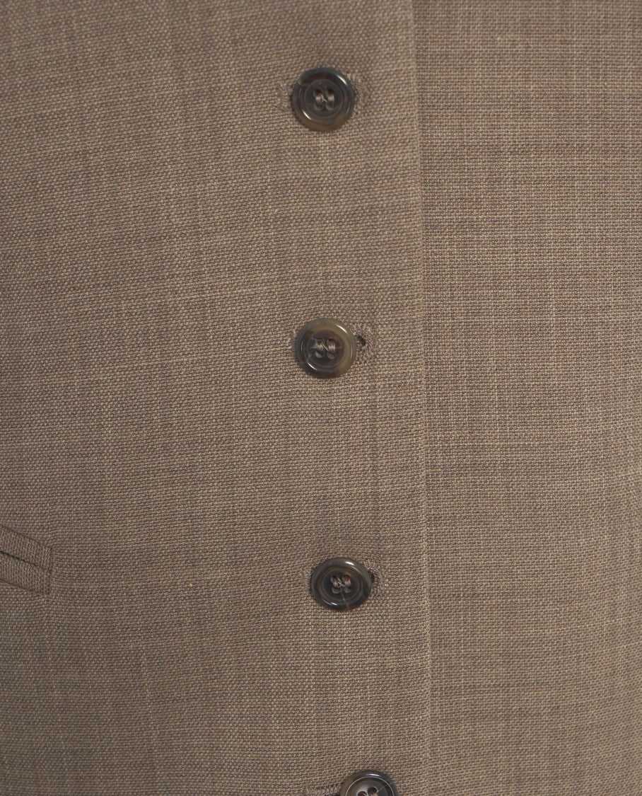 Ottod'ame Tailored V-Neck Waistcoat With Single-Breasted Closure