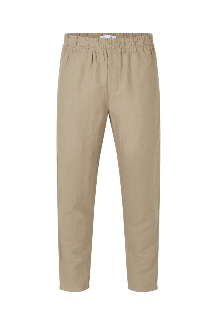 Samsoe Samsoe Tapered Beige Trousers With Elasticated Drawstring Waist