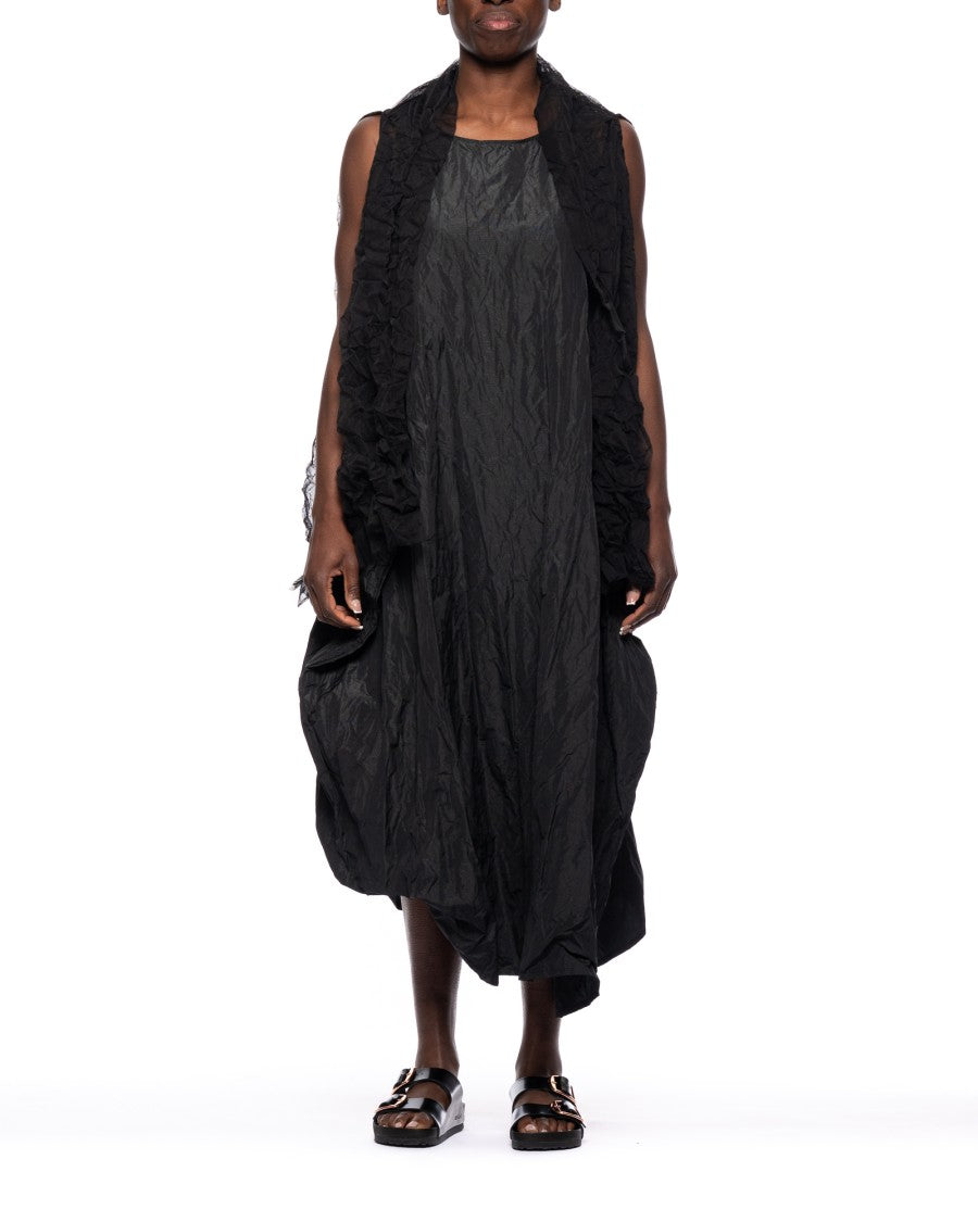 Maria Calderara Crinkled Tulle Shrug With Strapless Design