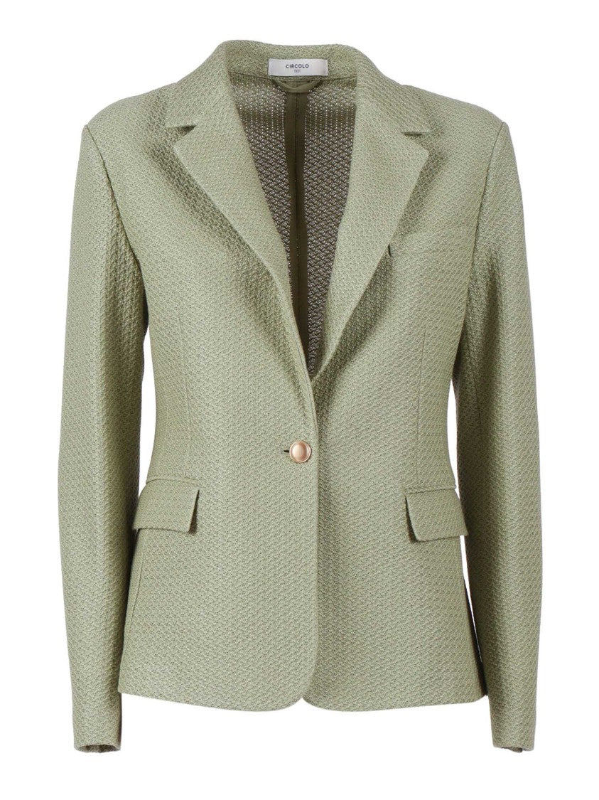 Circolo 1901 Textured Tailored Jacket With Notched Lapels And Flap Pockets
