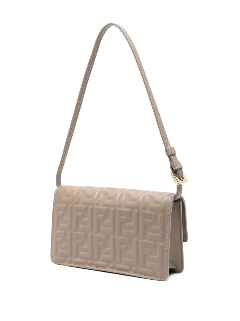 Fendi Rectangular Shoulder Bag With Geometric Embossing