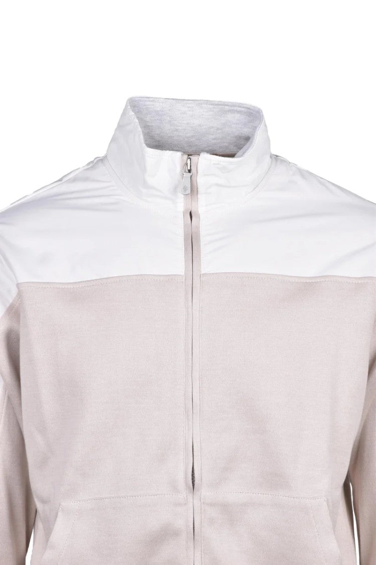 Eleventy Zip Sweatshirt - White/Beige