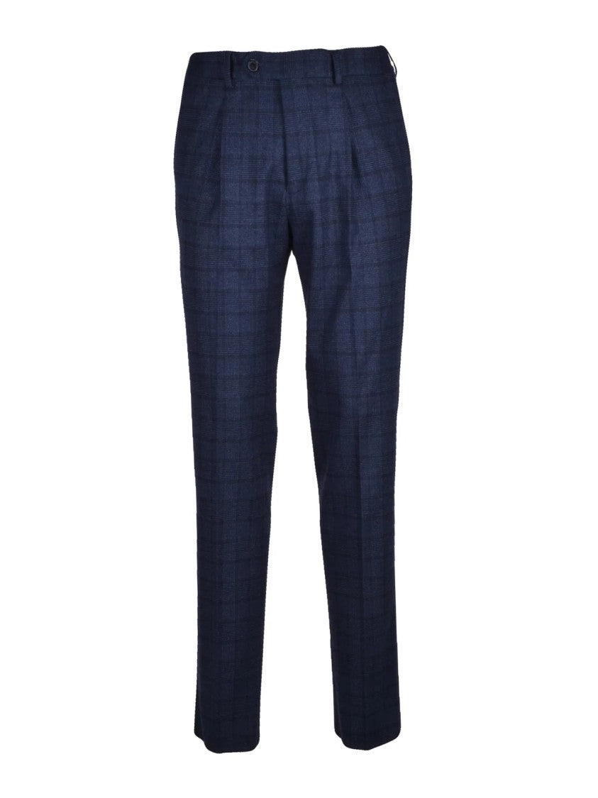Manuel Ritz Blue Polyester-Blend Double-Breasted Formal Suit