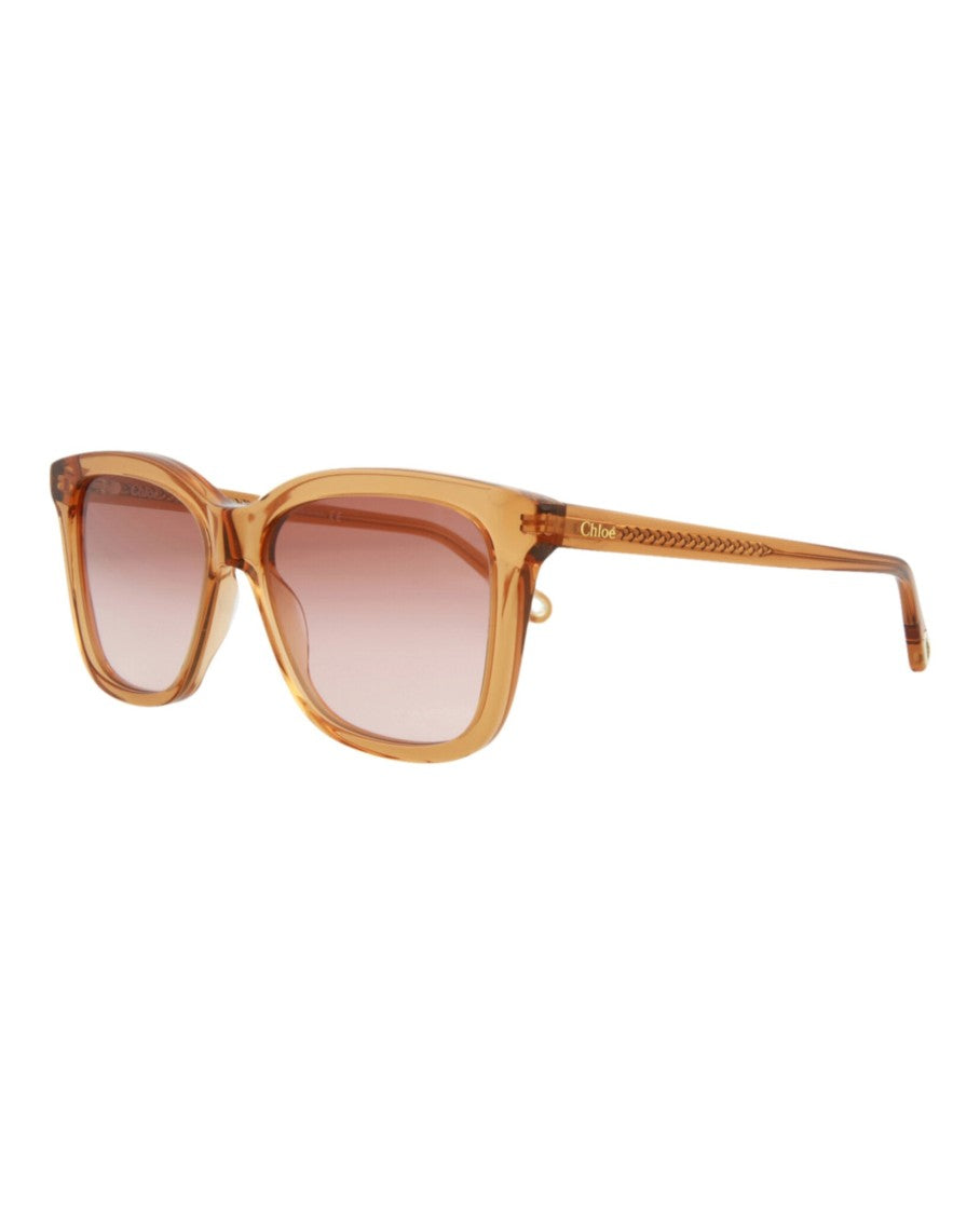 Chloé Translucent Bio Acetate Square-Frame Sunglasses