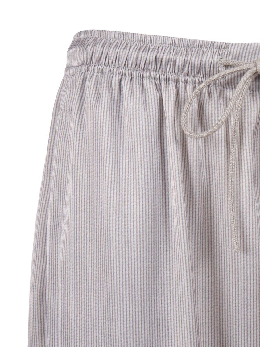 Emporio Armani Elastic Waist Textured Straight-Leg Pants
