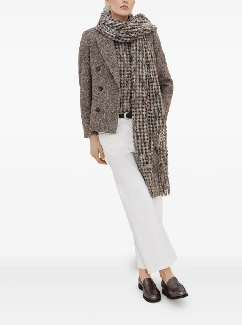 Brunello Cucinelli Open-Weave Textured Short Sleeve Knitwear