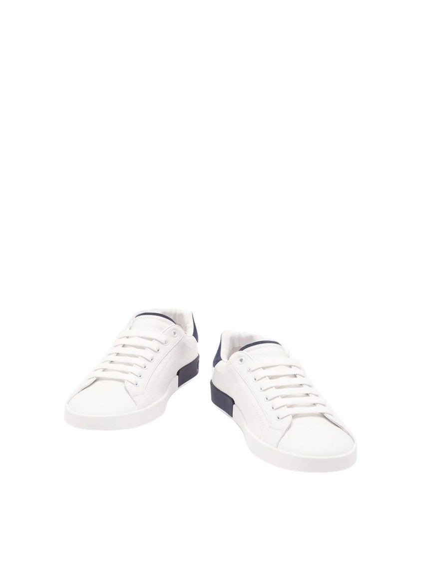 Dolce & Gabbana Navy Blue Calf Leather Sneakers