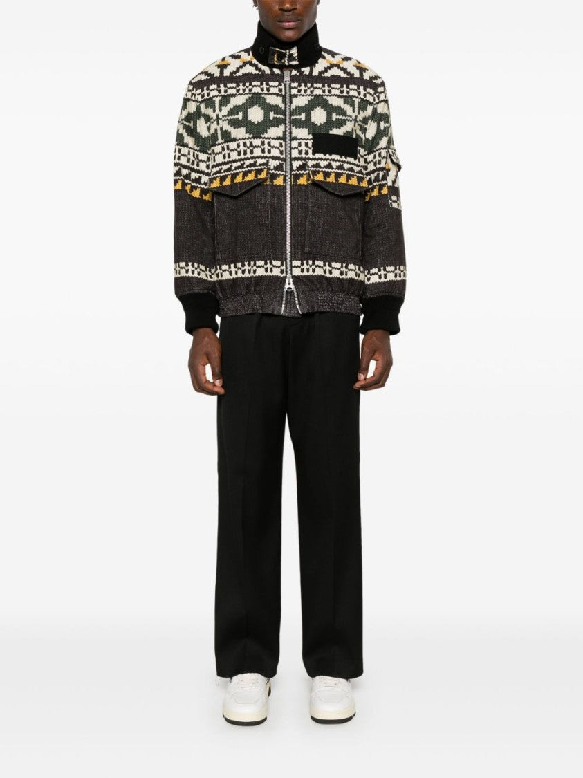 Golden Goose Wide Leg Wool Gabardine Jogging Pants