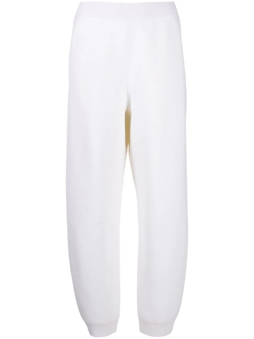Bally Relaxed Fit White Sweatpants In Cotton Cashmere Blend