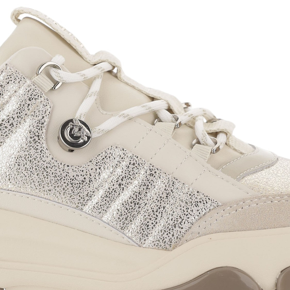 Pinko Multicolor Athena Textured Leather Sneakers