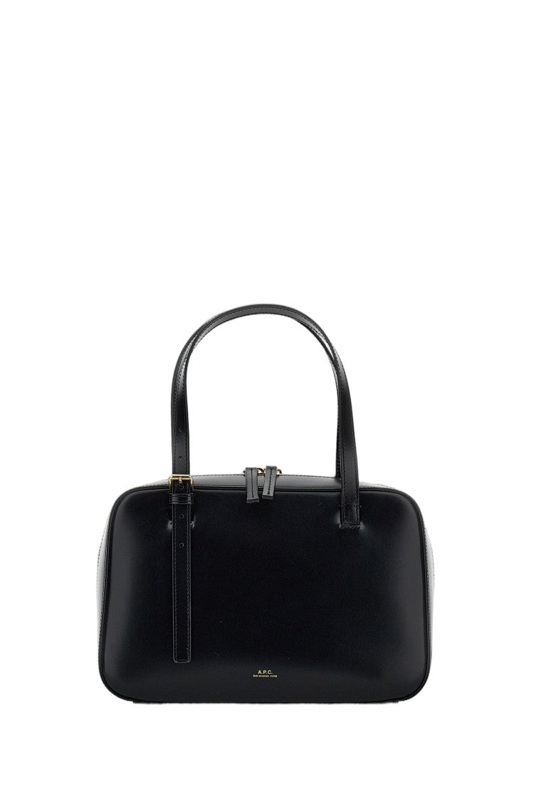A.P.C. Black Virginie Box Leather Bag