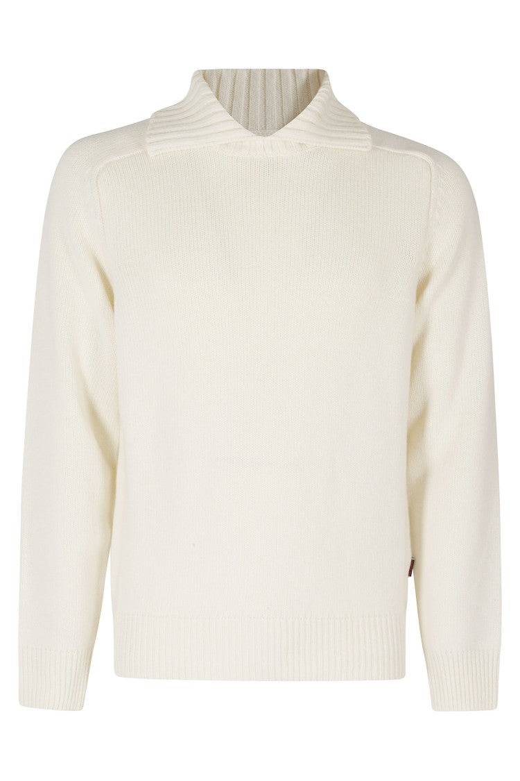 Sebago Unisex Wool Blend Sweater With Maritime-Inspired Open Collar