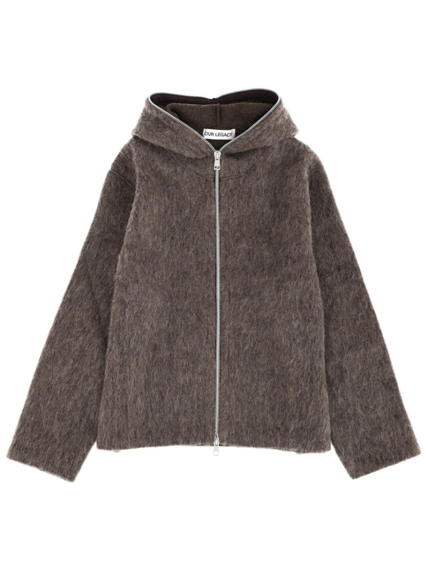 Our Legacy Boxy-Fit Plush Texture Brown Wool-Blend Hoodie