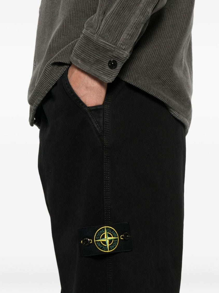 Stone Island Organic Cotton Joggers With Distinctive Logo Badge