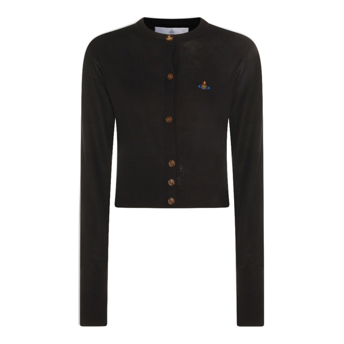 Vivienne Westwood Cropped Black Cardigan With Round Neckline