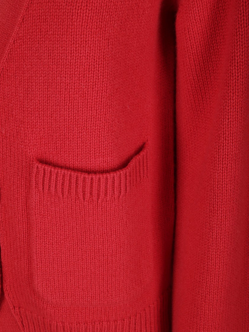 Lisa Yang Short V-Neck Cashmere Cardigan With Button Closure And Pockets