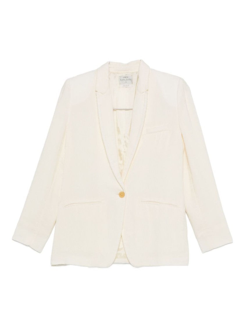 Forte Forte White Jacket With Notched Lapel