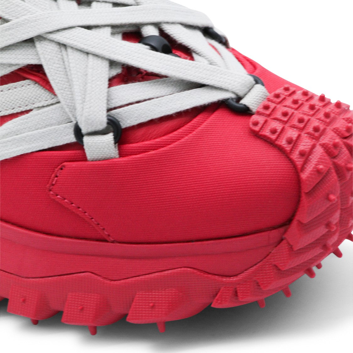 Moncler X Rick Owens Red Leather Megalace Sneakers