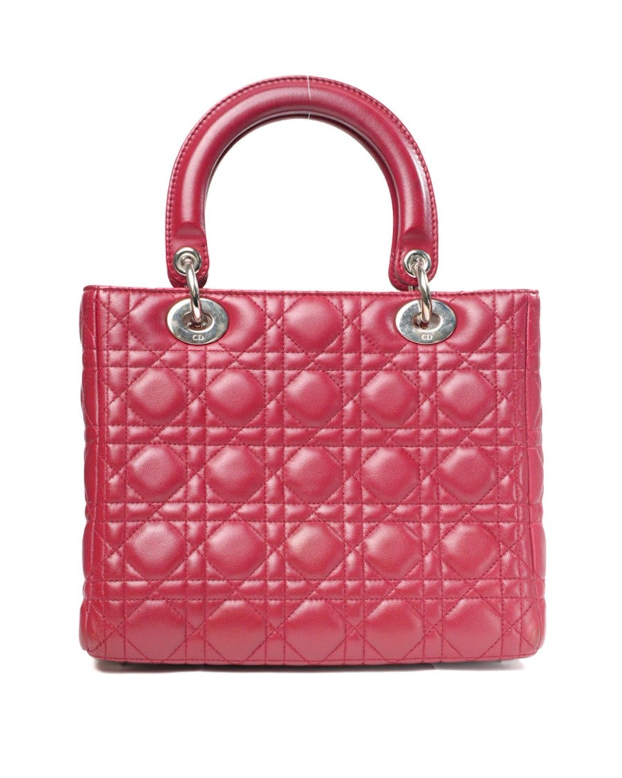 Dior Lady Medium Vintage Cannage Rossa