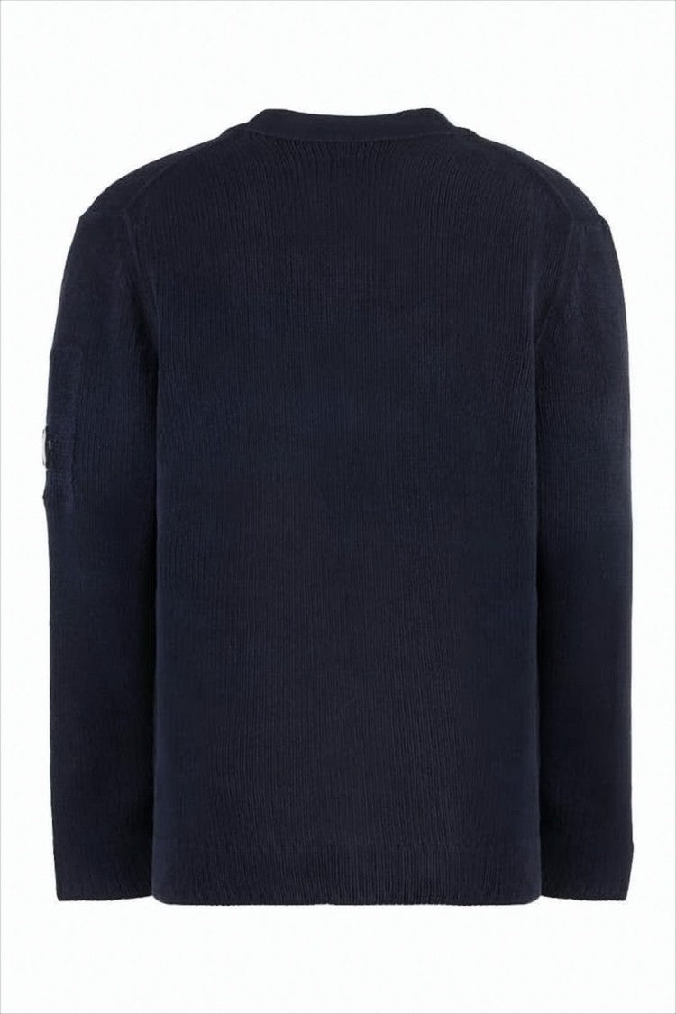 C.P. Company Boxy Fit Cardigan With V-Neckline And Textured Knit