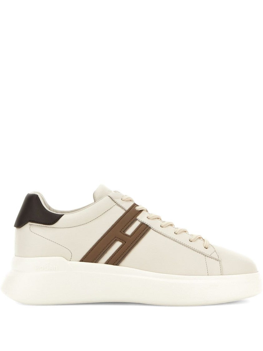 Hogan Low-Top Beige Leather Sneakers