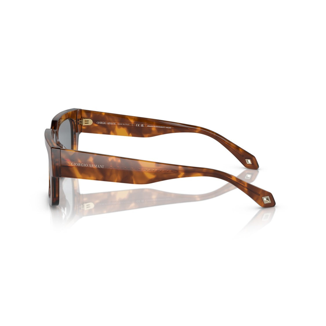 Giorgio Armani 0Ar8184u Rectangular Tortoiseshell Sunglasses With Metallic Accents