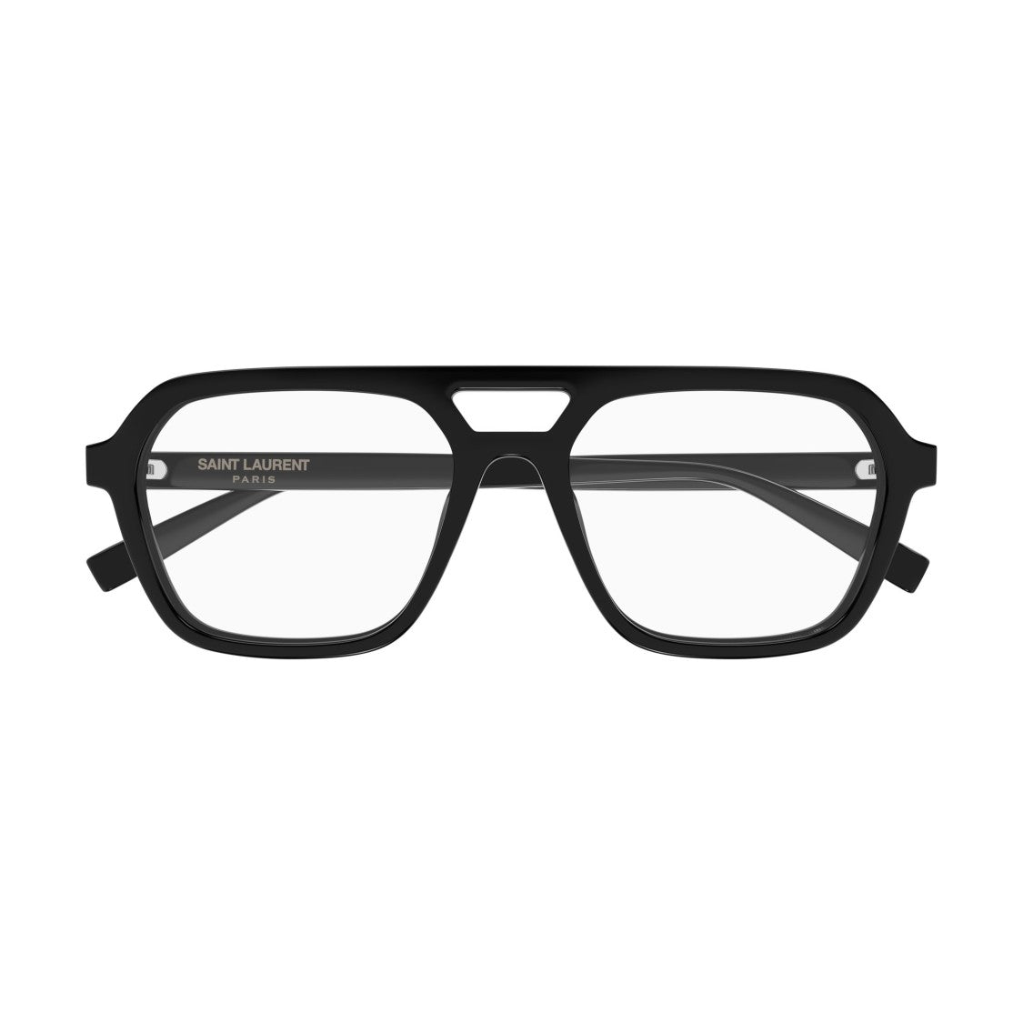 Saint Laurent Geometric Double-Bridge Eyeglasses In Recycled Acetate