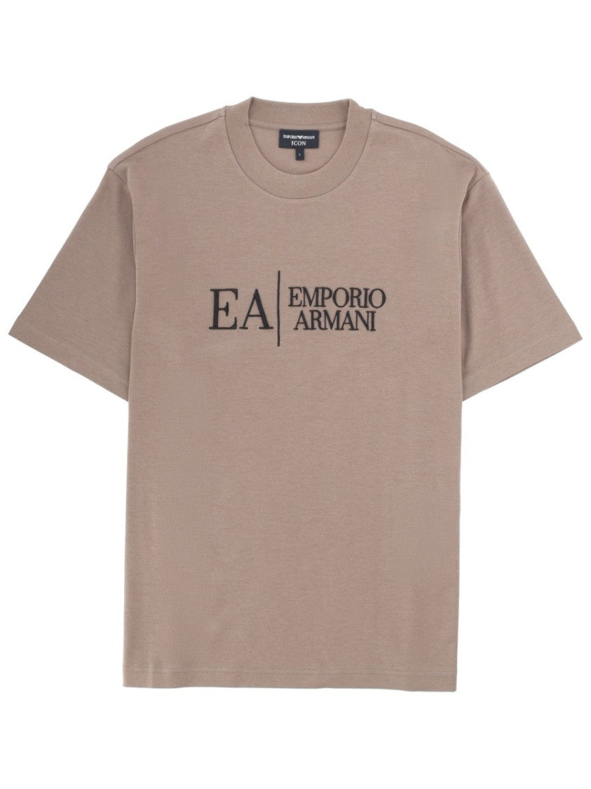 Emporio Armani Muted Beige Embroidered T-Shirt