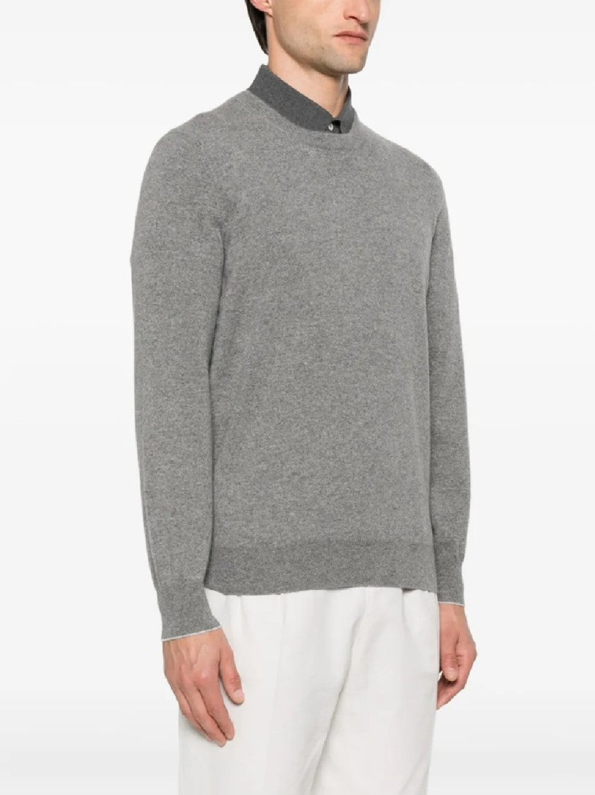Brunello Cucinelli Classic Crew Neck Sweater In Soft Wool