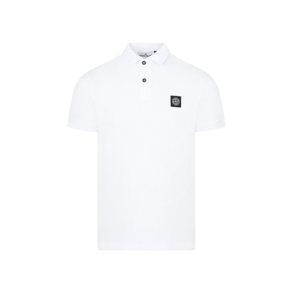 Stone Island Classic White Cotton Polo With Iconic Logo Detail