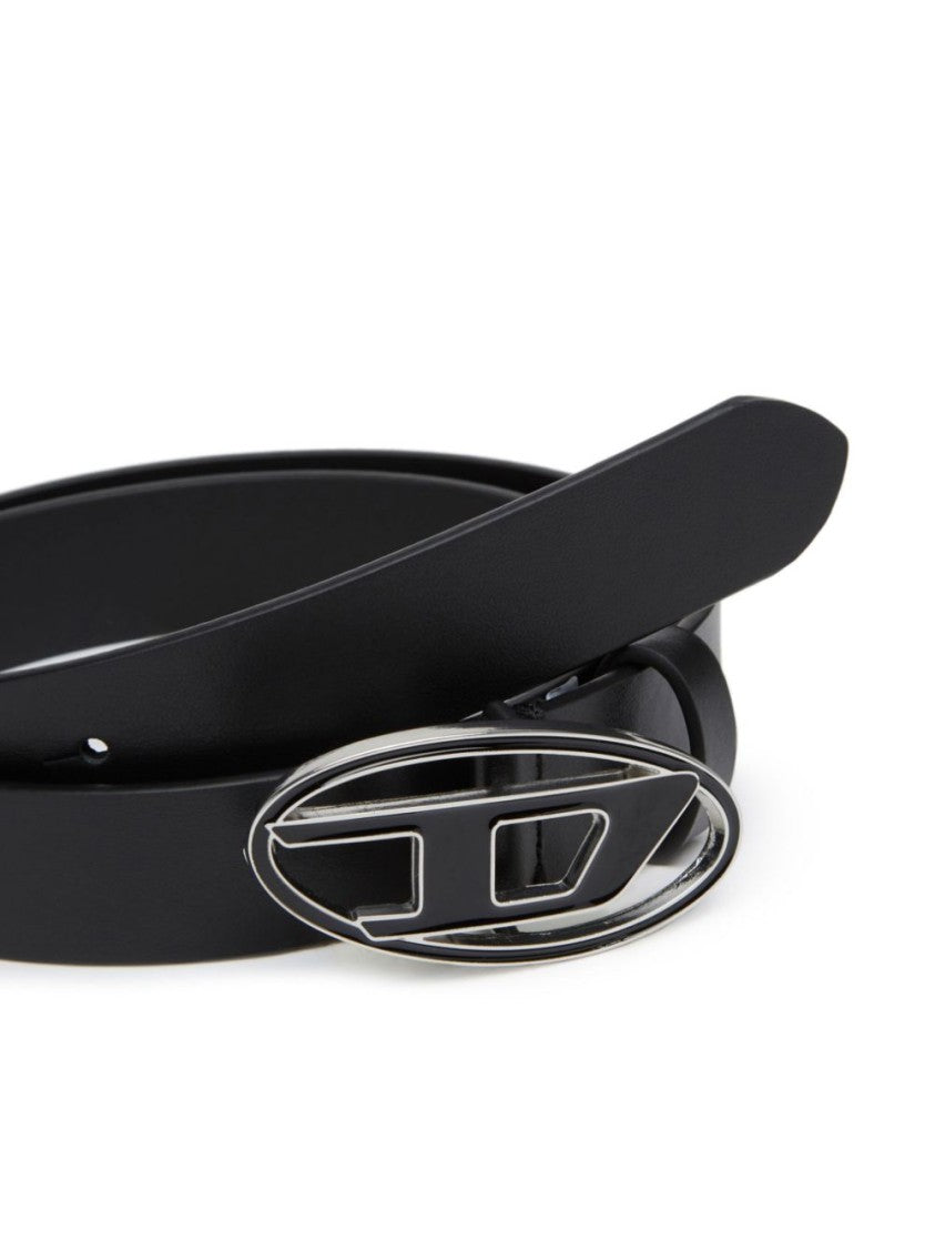 Diesel Black Belt With Oval Buckle
