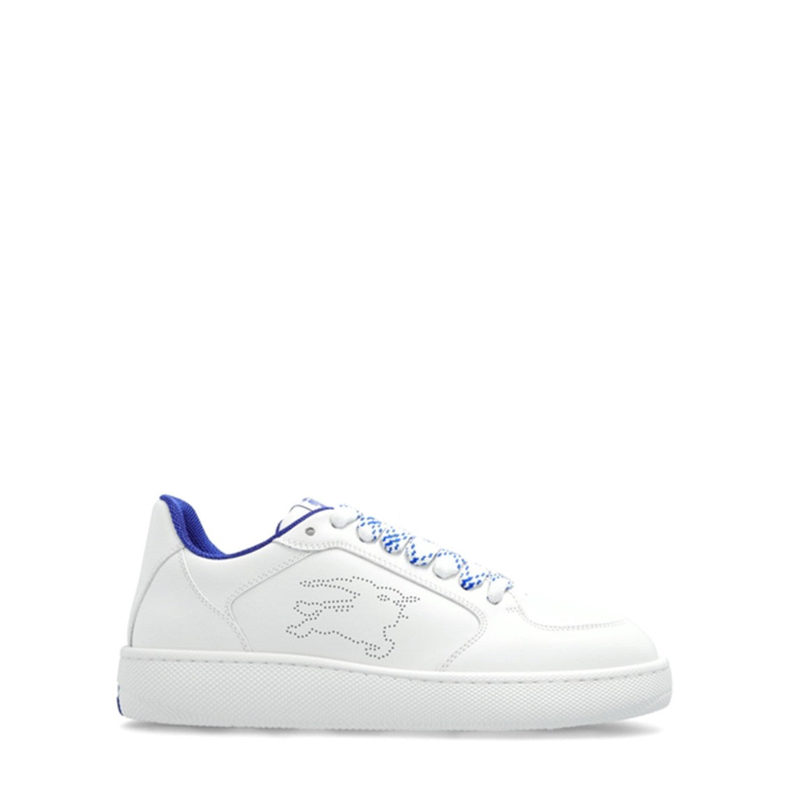 Burberry White Calf Leather Sneakers With Textured Tpu Sole