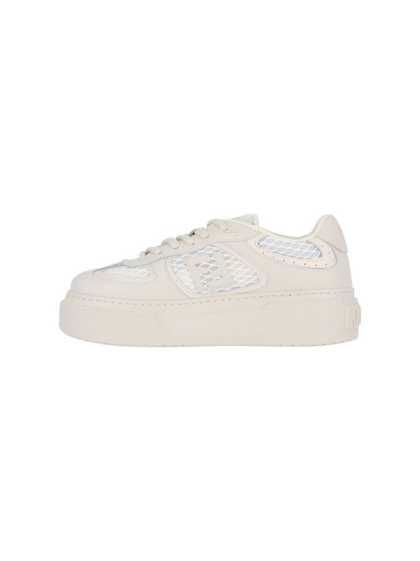 Fendi "Match" Platform Sneakers – White