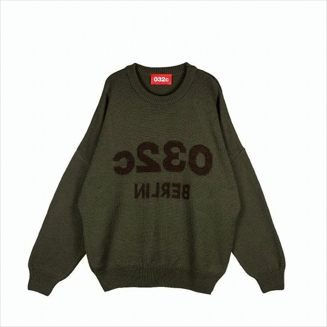032C Loose-Fitting Merino Wool Sweater With Contrasting Graphic