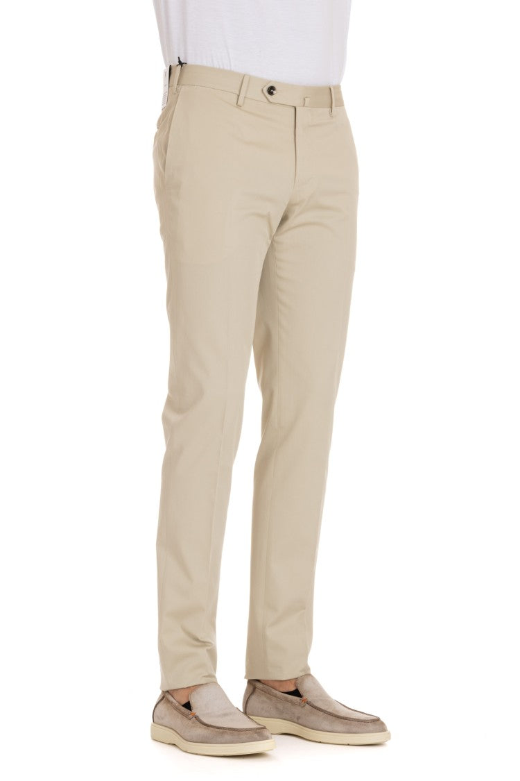 Pt Torino Super Slim Cotton-Silk Trousers