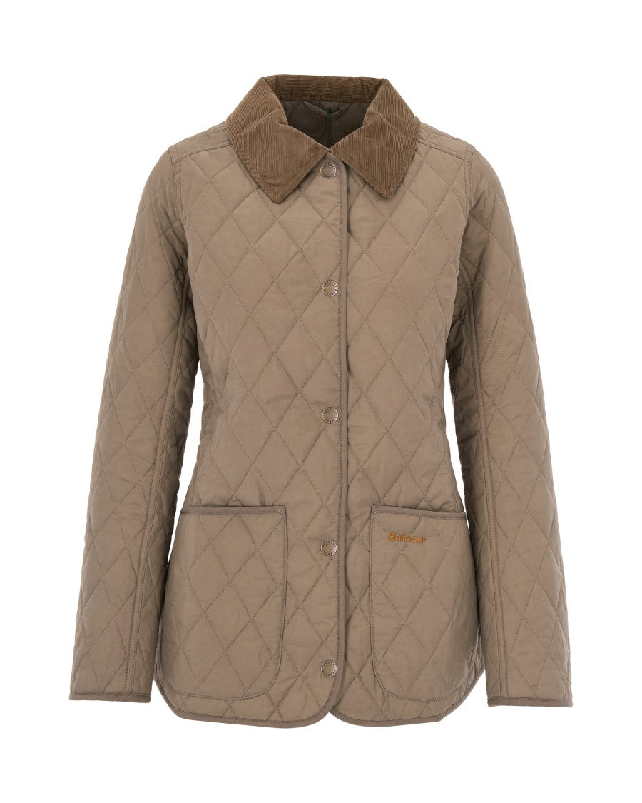 Barbour Beige Quilted Corduroy Collar Jacket