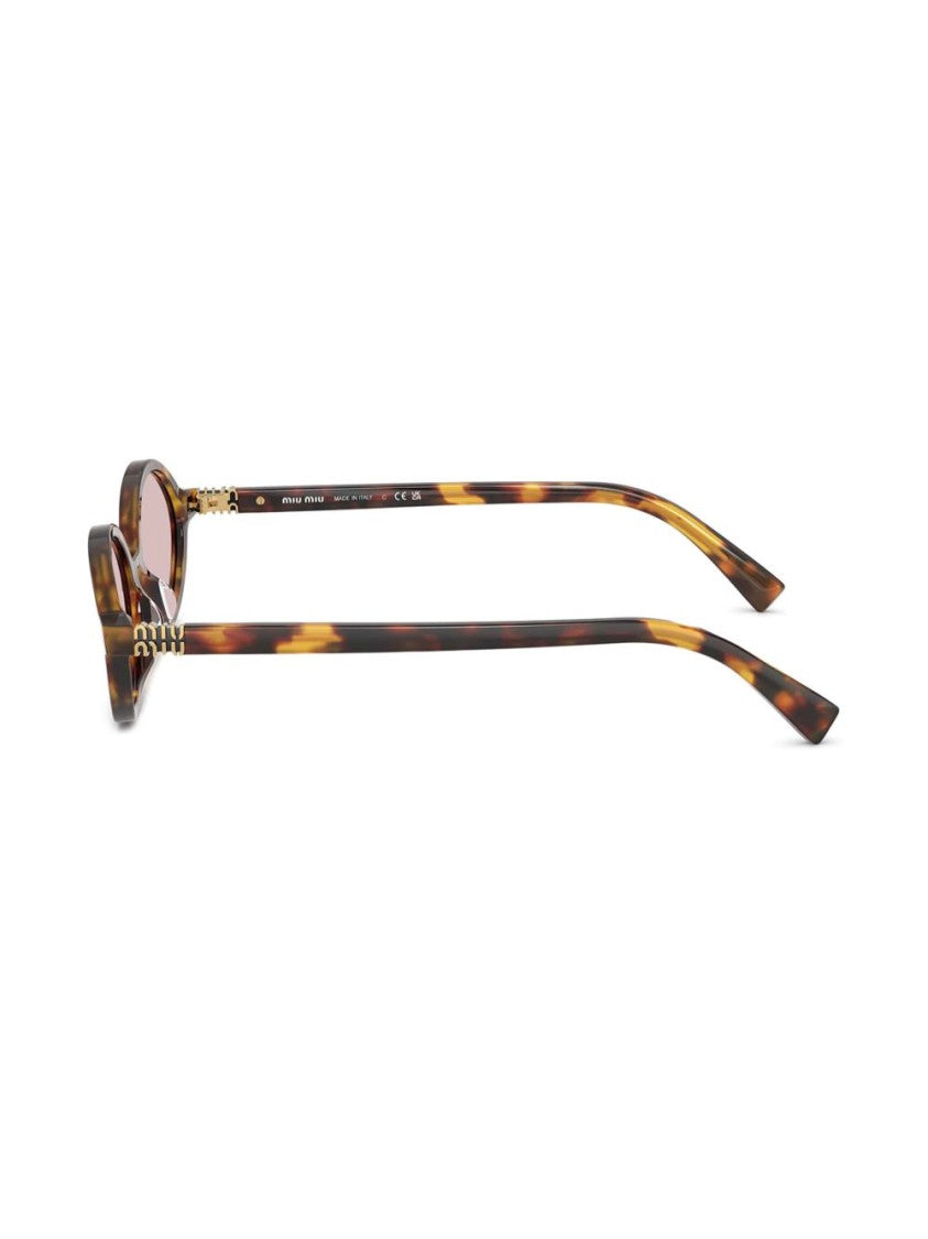 Miu Miu Tortoiseshell Oval Sunglasses
