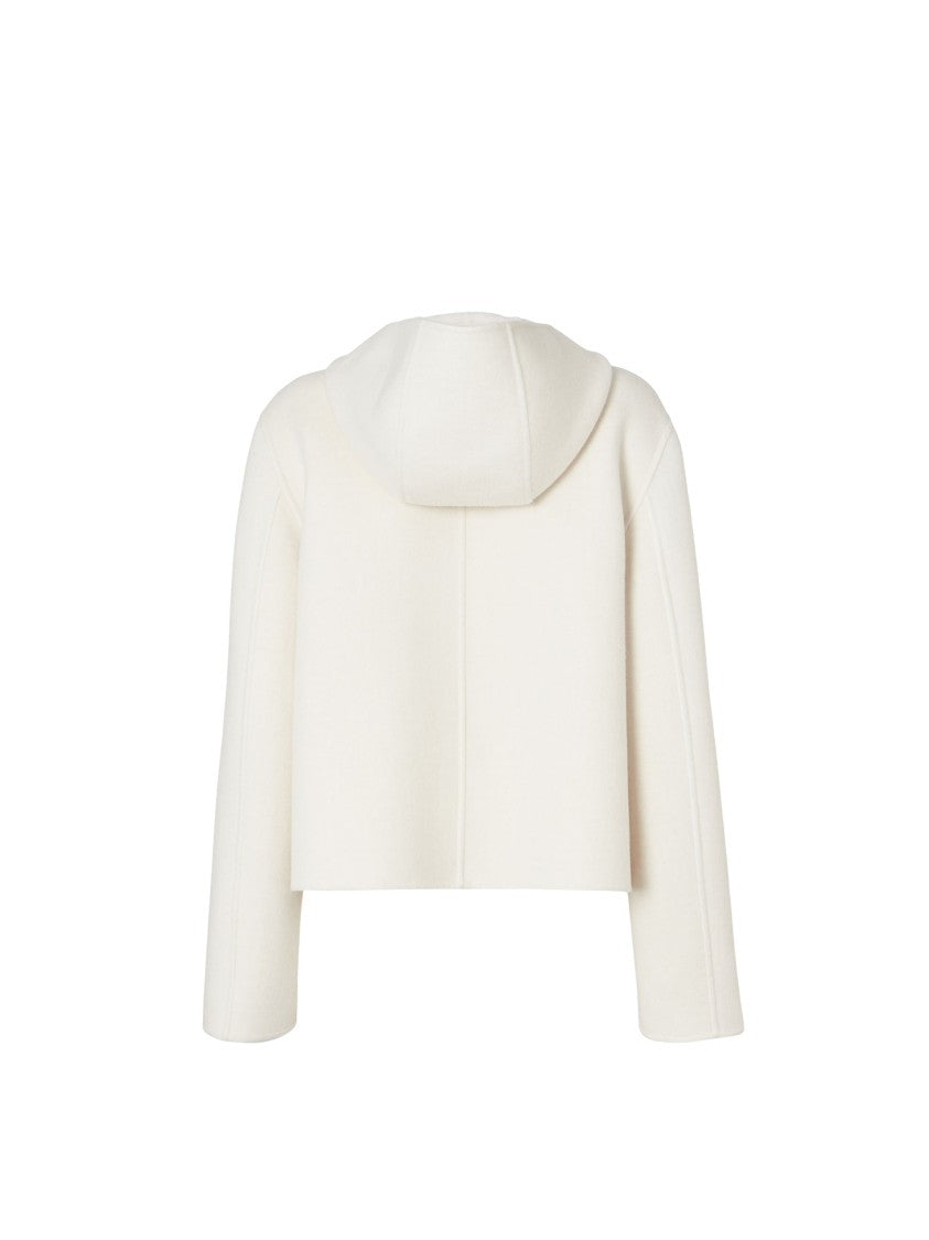 Fendi Ivory Blouson Ff Zucca Hooded Wool Blouson Jacket
