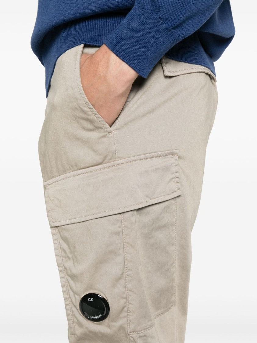 C.P. Company Cargo-Style Beige Trousers With Front Button Fastening And Utility Pockets