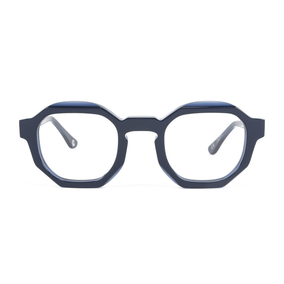 Mondelliani Blue Octogone Celluloid Geometric Eyeglasses