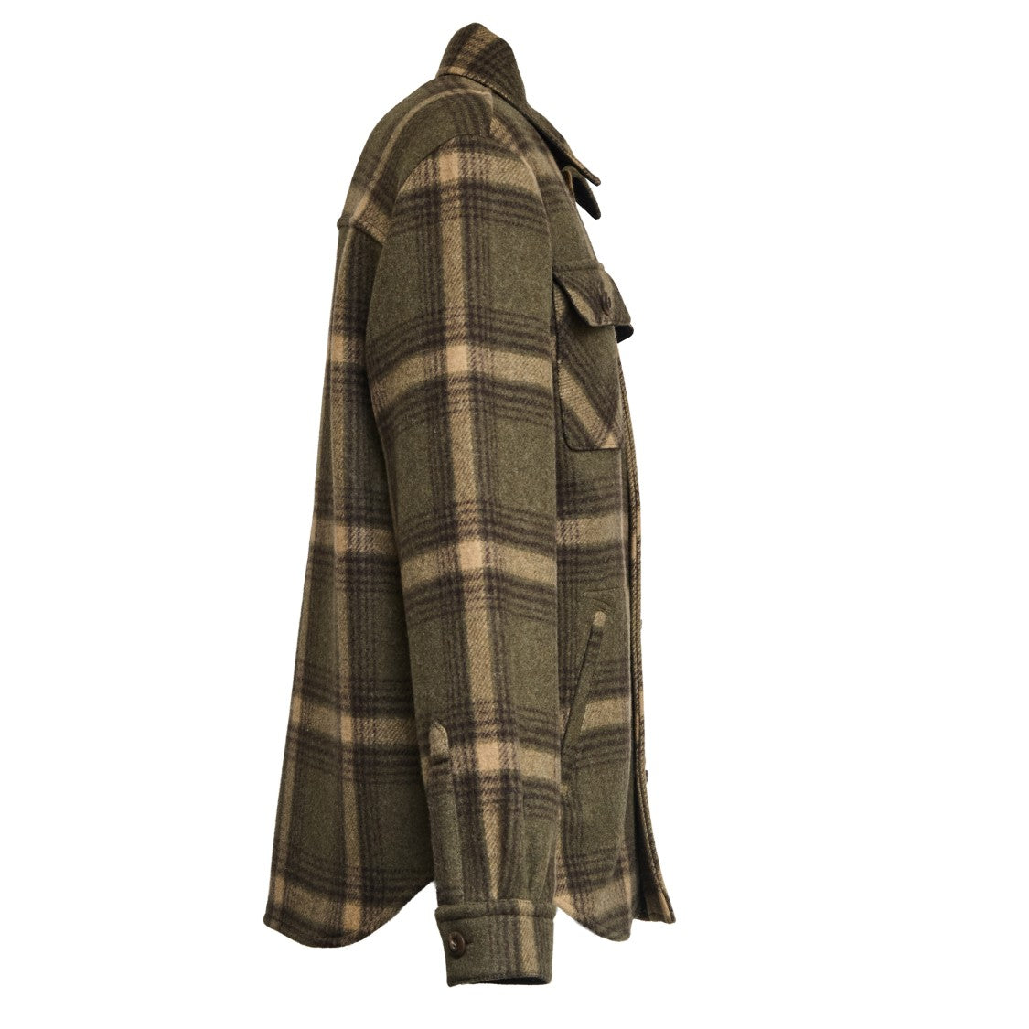 Fay Scottish Tartan Overshirt Jacket In Wool Blend