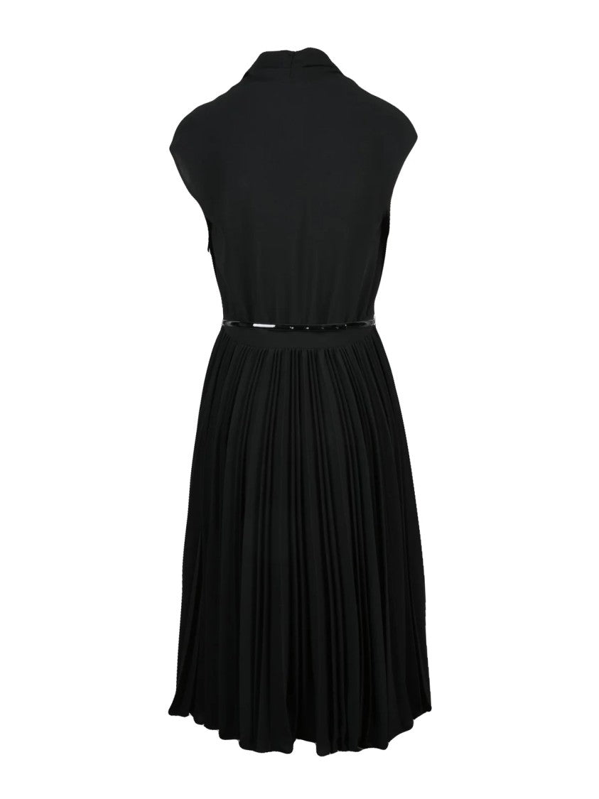Max Mara Black Triacetate-Blend Albino Bow Midi Dress