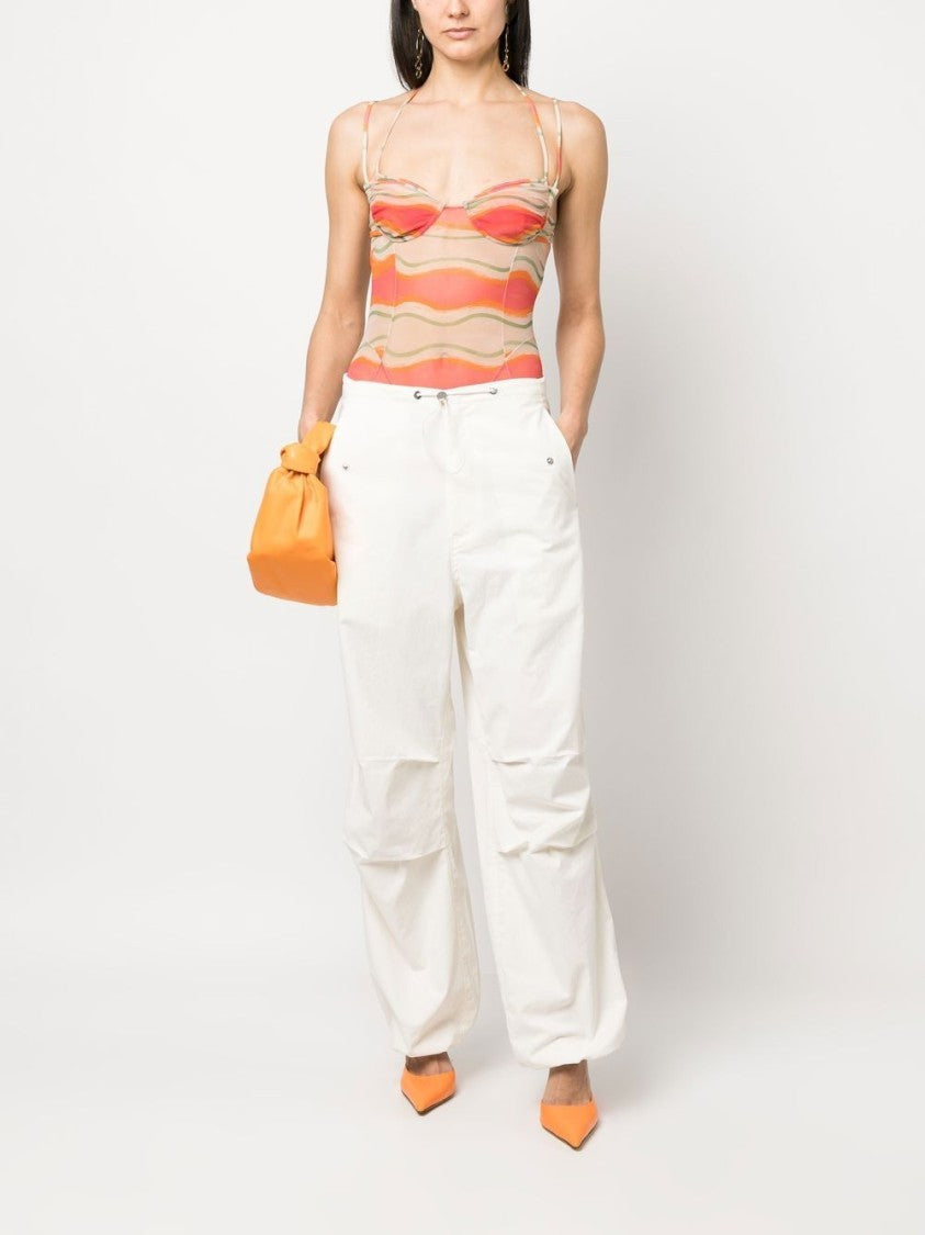 Jacquemus Graphic-Print Mesh Bodysuit