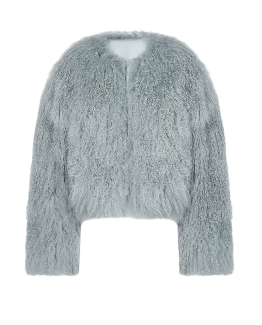 Halfboy Cropped Plush Bomber Jacket With Textured Finish