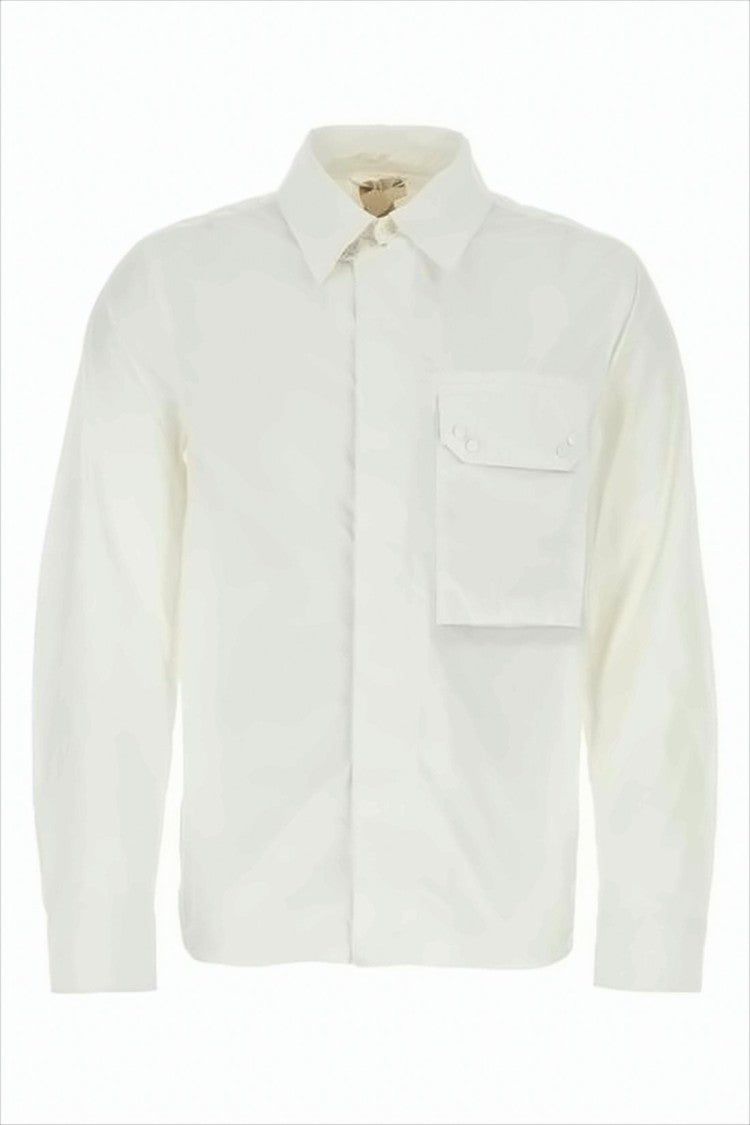 Ten C White Casual Jacket With Classic Collar
