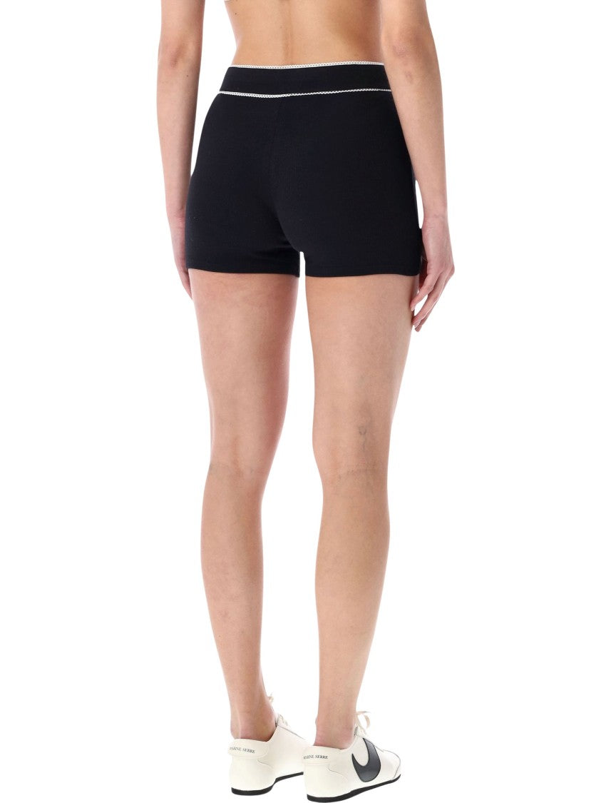 Marine Serre Ribbed Drawstring Shorts